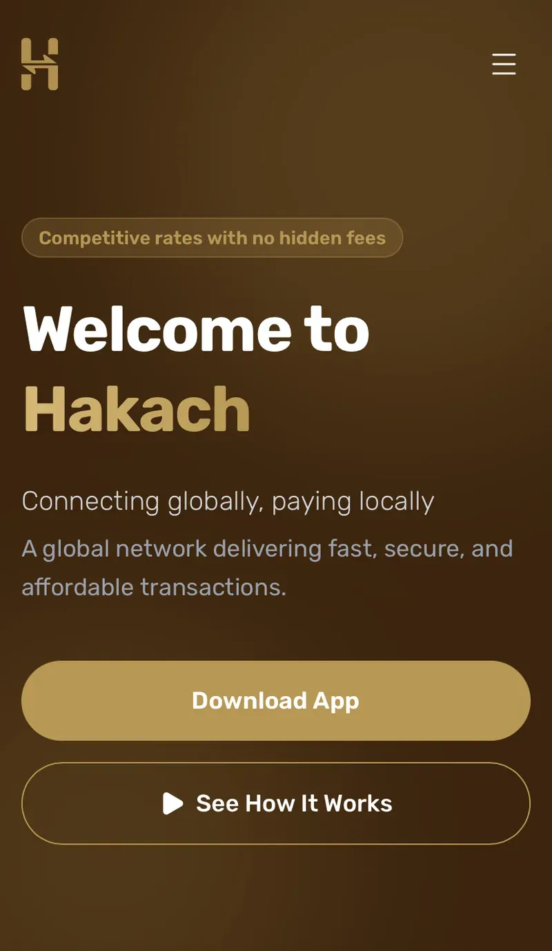 The mobile home page in English