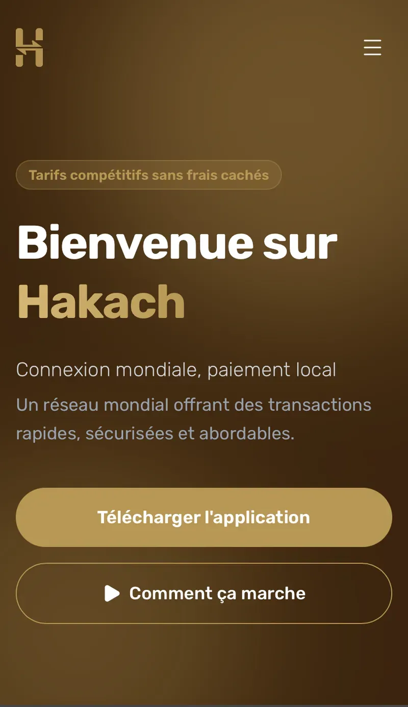The same mobile home page in French